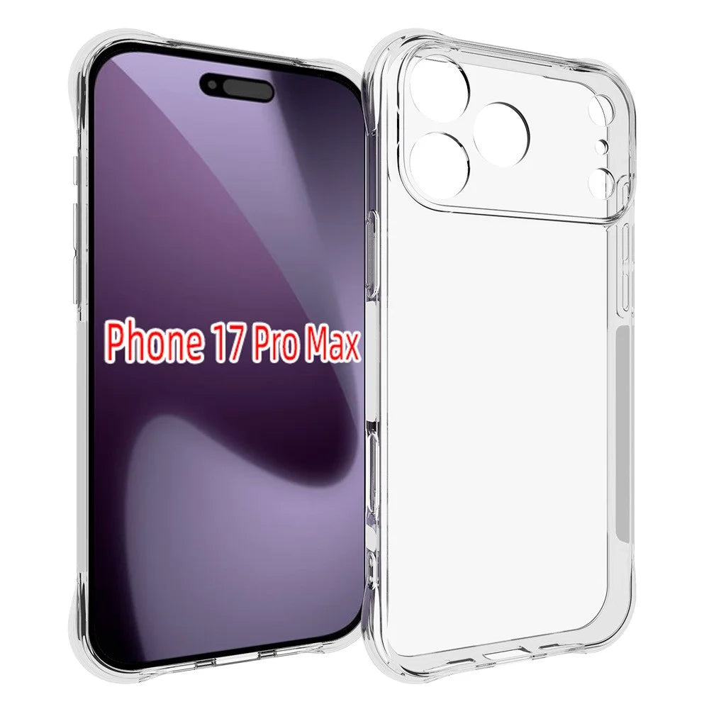 WANLONFENG For iPhone 17 Pro Max TPU Case  WL2 Series 2.0mm Phone Cover with 2Pcs Tempered Glass Films - Transparent - 6