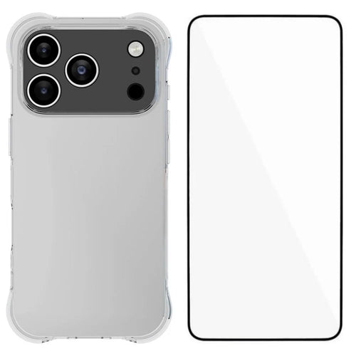 WANLONFENG For iPhone 17 Pro Case  WL Series 2.0mm TPU Phone Cover with Tempered Glass Film - Transparent - 1