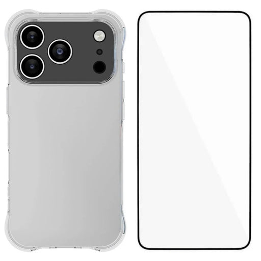 WANLONFENG For iPhone 17 Pro Case  WL Series 2.0mm TPU Phone Cover with Tempered Glass Film - Transparent - 1
