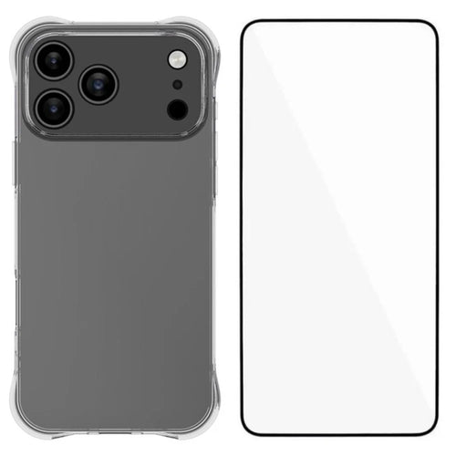 WANLONFENG For iPhone 17 Pro Max Case  WL Series 2.0mm TPU Phone Cover with Tempered Glass Film - Transparent - 1