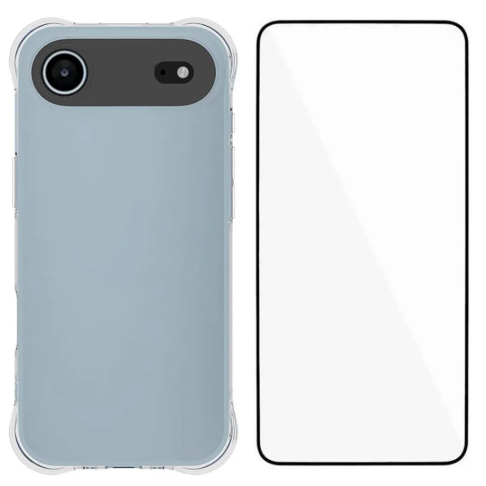 WANLONFENG For iPhone Air Case  WL Series 2.0mm TPU Phone Cover with Tempered Glass Film - Transparent - 1