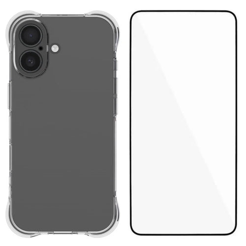 WANLONFENG For iPhone 17 Case  WL Series 2.0mm TPU Phone Cover with Tempered Glass Film - Transparent - 1