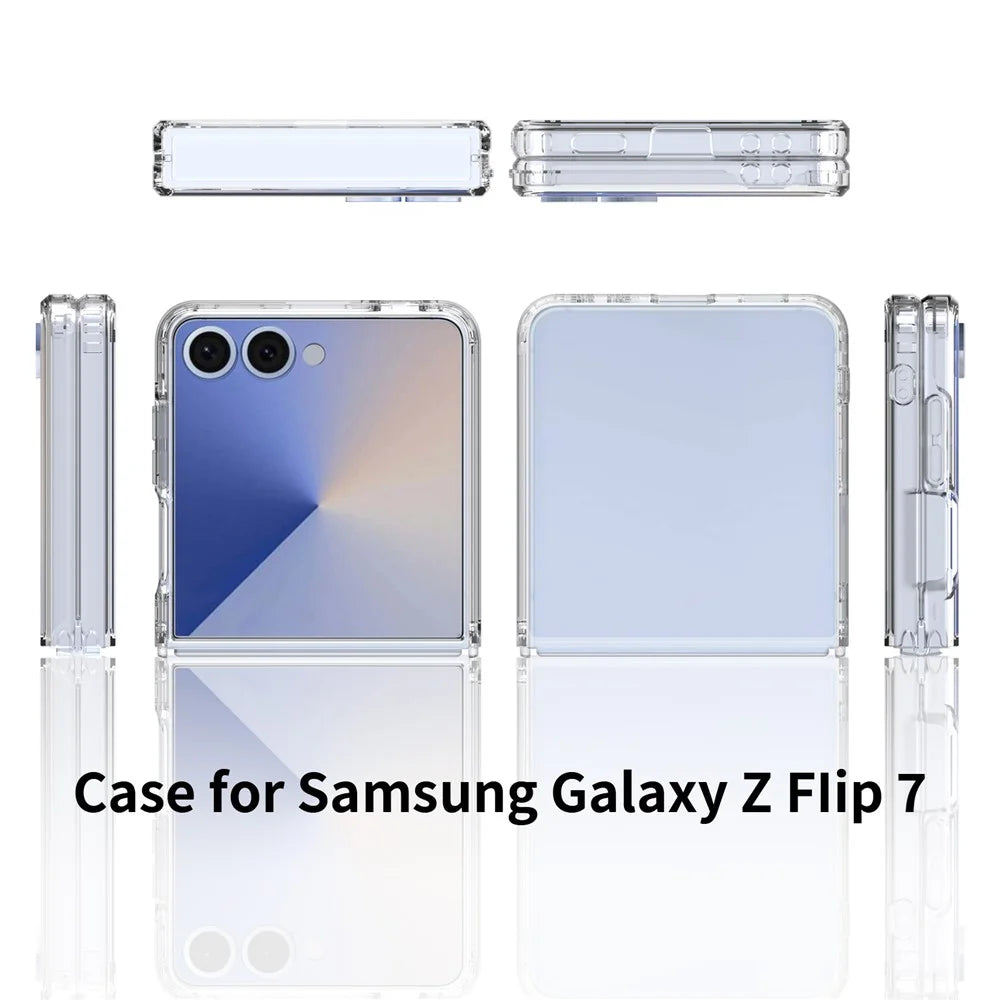 For Samsung Galaxy Z Flip7 5G Case TPU + Acrylic Clear Phone Cover, Integrated Design - 6