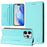 For iPhone 15 Pro Leather Case RINACASIS RC01 Phone Cover with RFID Blocking Wallet Stand - Mint Green - 3