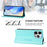 For iPhone 16 Pro Leather Case RINACASIS RC01 Phone Cover with RFID Blocking Wallet Stand - Mint Green - 4