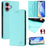 For iPhone 16 Leather Case RINACASIS RC01 Phone Cover with RFID Blocking Wallet Stand - Mint Green - 2