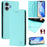 For iPhone 16 Plus Leather Case RINACASIS RC01 Phone Cover with RFID Blocking Wallet Stand - Mint Green - 2