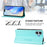 For iPhone 16 Plus Leather Case RINACASIS RC01 Phone Cover with RFID Blocking Wallet Stand - Mint Green - 4