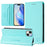 For iPhone 15 Plus Leather Case RINACASIS RC01 Phone Cover with RFID Blocking Wallet Stand - Mint Green - 3