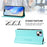 For iPhone 15 Plus Leather Case RINACASIS RC01 Phone Cover with RFID Blocking Wallet Stand - Mint Green - 4