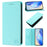 For iPhone 15 Plus Leather Case RINACASIS RC01 Phone Cover with RFID Blocking Wallet Stand - Mint Green - 5