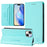 For iPhone 15 Leather Case RINACASIS RC01 Phone Cover with RFID Blocking Wallet Stand - Mint Green - 3
