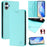 For Samsung Galaxy A05 4G Leather Case RINACASIS RC01 Phone Cover with RFID Blocking Wallet Stand - Mint Green - 2