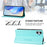 For Samsung Galaxy A05 4G Leather Case RINACASIS RC01 Phone Cover with RFID Blocking Wallet Stand - Mint Green - 4