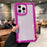 For iPhone 16 Pro Case Detachable 2 in 1 Glitter TPU + PC Shockproof Phone Back Cover - Red Purple  /  Blue Green - 1