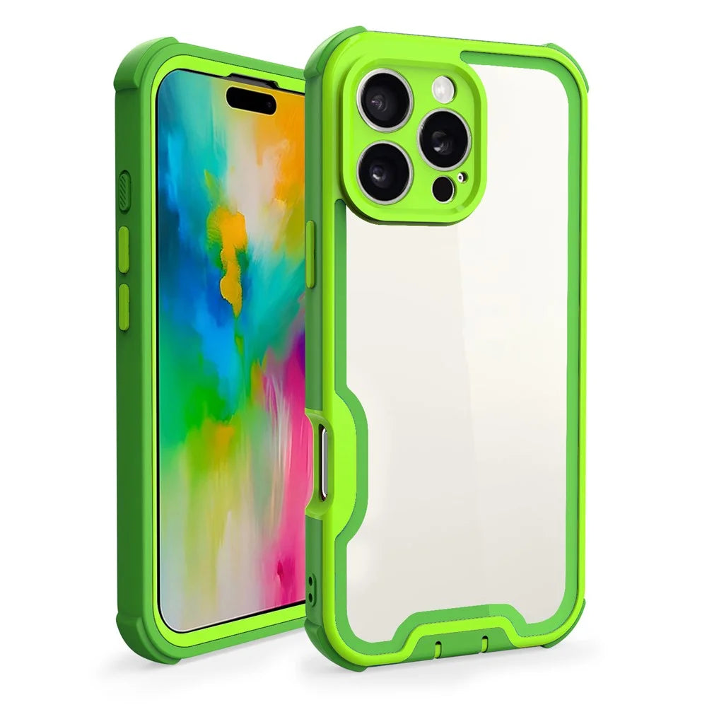 For iPhone 16 Pro Case Detachable 4 in 1 TPU + Acrylic + PC Shockproof Phone Cover - Green + Grass Green - 1