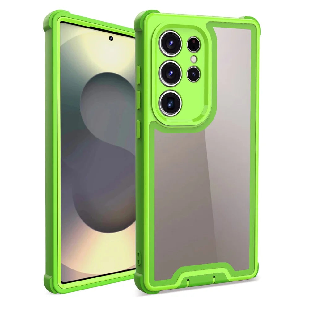 For Samsung Galaxy S24 Ultra Case Detachable 4 in 1 TPU + Acrylic + PC Shockproof Phone Cover - Green + Grass Green - 1