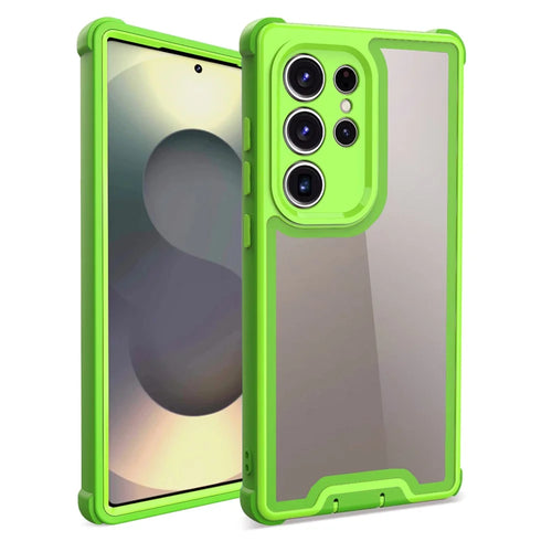 For Samsung Galaxy S24 Ultra Case Detachable 4 in 1 TPU + Acrylic + PC Shockproof Phone Cover - Green + Grass Green - 1