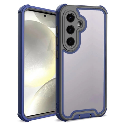 For Samsung Galaxy S25+ Case Detachable 4 in 1 TPU + Acrylic + PC Shockproof Phone Cover - Sapphire + Dark Grey - 1