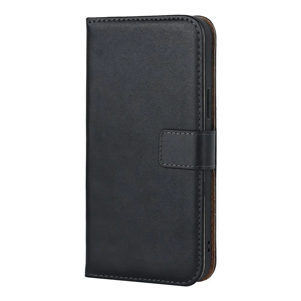 For iPhone 14 Flip Phone Case Shockproof Genuine Leather Wallet Supporting Stand Anti-Scratch Cell Phone Cover - 7