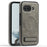 For Google Pixel 9a Magnetic Case with Folded Kickstand PC Silicone Leather Phone Back Cover - Grey - 1