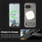 For Google Pixel 9a Magnetic Case with Folded Kickstand PC Silicone Leather Phone Back Cover - Grey - 3