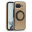 For Google Pixel 9a Case with Ring Kickstand Magnetic Case PU Leather Back Cover - Desert Gold - 2