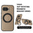 For Google Pixel 9a Case with Ring Kickstand Magnetic Case PU Leather Back Cover - Desert Gold - 3