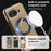 For Google Pixel 9a Case with Ring Kickstand Magnetic Case PU Leather Back Cover - Desert Gold - 7