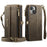 CASEME For iPhone 14 Case  C39 RFID Blocking Zipper Wallet Stand Leather Cover with Strap - Brown - 2