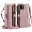 CASEME For iPhone 11 Pro Max Case  C39 RFID Blocking Zipper Wallet Stand Leather Cover with Strap - Pink - 2