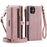 CASEME For iPhone 11 Case  C39 RFID Blocking Zipper Wallet Stand Leather Cover with Strap - Pink - 2