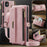 CASEME For iPhone 11 Case  C39 RFID Blocking Zipper Wallet Stand Leather Cover with Strap - Pink - 5