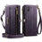 CASEME For iPhone XS 5.8 inch / iPhone X Case  C39 RFID Blocking Zipper Wallet Stand Leather Cover with Strap - Purple - 2