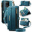 CASEME For Samsung Galaxy S20 Ultra Case  C39 RFID Blocking Zipper Wallet Stand Leather Cover with Strap - Green - 1