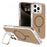 For iPhone 16 Pro Max Case Compatible with MagSafe Lens Kicktand Glitter PC Phone Cover - Gold - 1