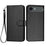 For iPhone Air Wallet Case with Strap Carbon Fiber Texture Leather Mobile Cover - Black - 1