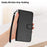 For iPhone Air Wallet Case with Strap Carbon Fiber Texture Leather Mobile Cover - Black - 5
