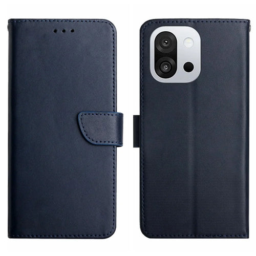For OnePlus 13T 5G Case Genuine Cow Leather Phone Cover Nappa Texture - Blue - 1