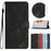 For iPhone Air Leather Case Wallet Stand Smile Imprinted Phone Cover with Strap - Black - 2