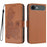 For iPhone Air Phone Cases Mandala Flower Leather Wallet Mobile Cover with Strap - Coffee - 1