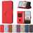 For iPhone 17 Pro Case Triangle Imprint Leather Phone Cover with Lanyard - Red - 2