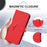 For iPhone 17 Pro Max Case Triangle Imprint Leather Phone Cover with Lanyard - Red - 3
