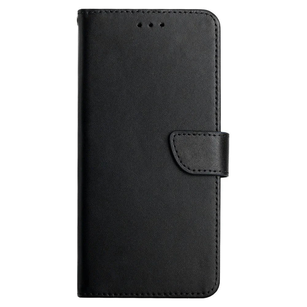 For TCL 60 NxtPaper 4G Case Genuine Cow Leather Phone Cover Nappa Texture - Black - 7