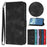 For iPhone 17 Wallet Case Line Imprinted PU Leather Phone Cover with Strap - Black - 2