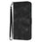 For iPhone 17 Wallet Case Line Imprinted PU Leather Phone Cover with Strap - Black - 3