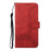 For iPhone Air Phone Case with Strap Imprint PU Leather Wallet Stand Cover - Red - 2