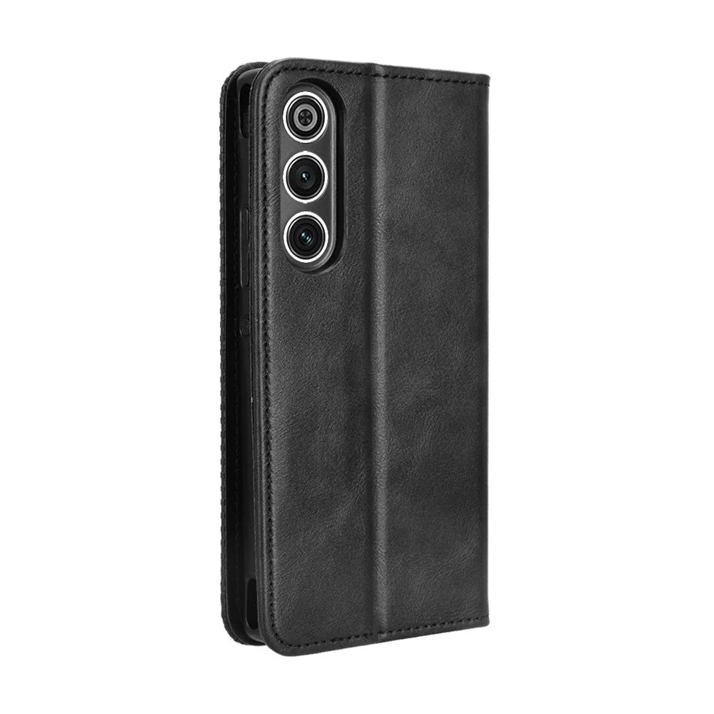 For ZTE nubia RedMagic 10 Air 5G Leather Case Wallet Stand Retro Texture Phone Cover - Black - 7