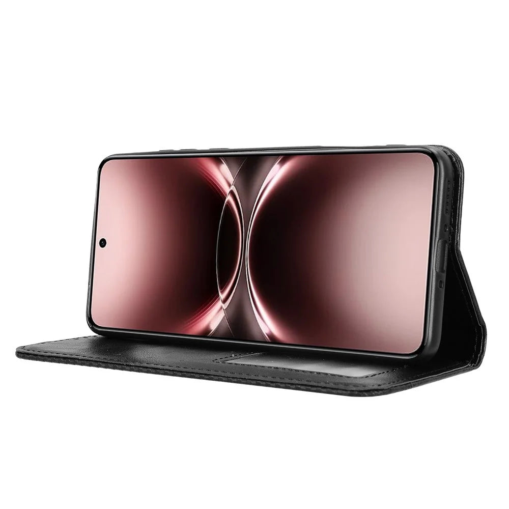 For vivo X200 Ultra 5G Leather Case Wallet Stand Retro Texture Phone Cover - Black - 6