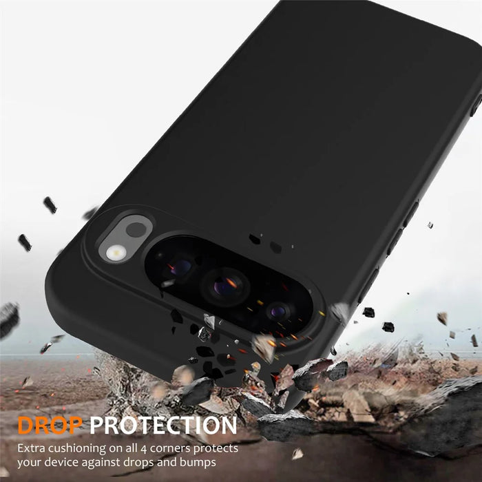 For Google Pixel 10 Pro / Pixel 10 Magnetic Case Anti-Drop Liquid Silicone Phone Cover - Black - 2